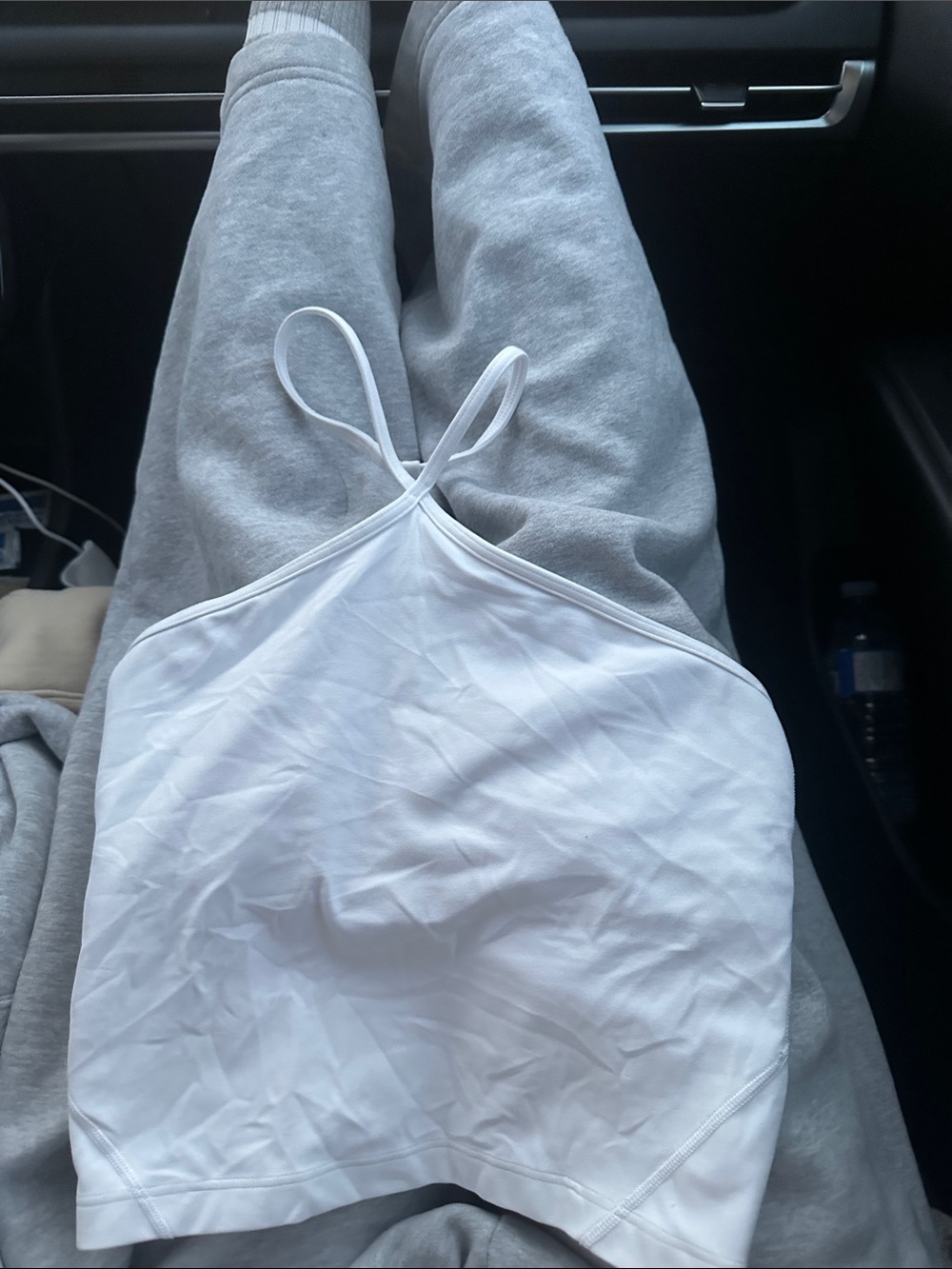 lululemon athletica White Halter Bandeau Crop Top